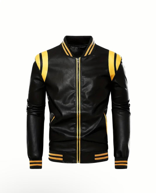 Men's PU Leather Jacket: Vintage Design, Convenient Zip-Up, Practical Pockets, Baseball Collar for Casual Occasions