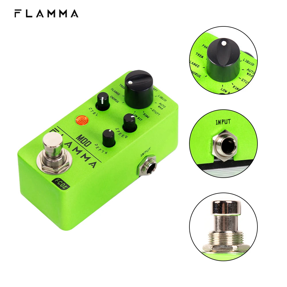 FLAMMA FC05 Modulation Multi Effects Pedal  Mod Guitar Pedal 11 Modes Chorus Flanger Phaser Tremolo Auto Wah