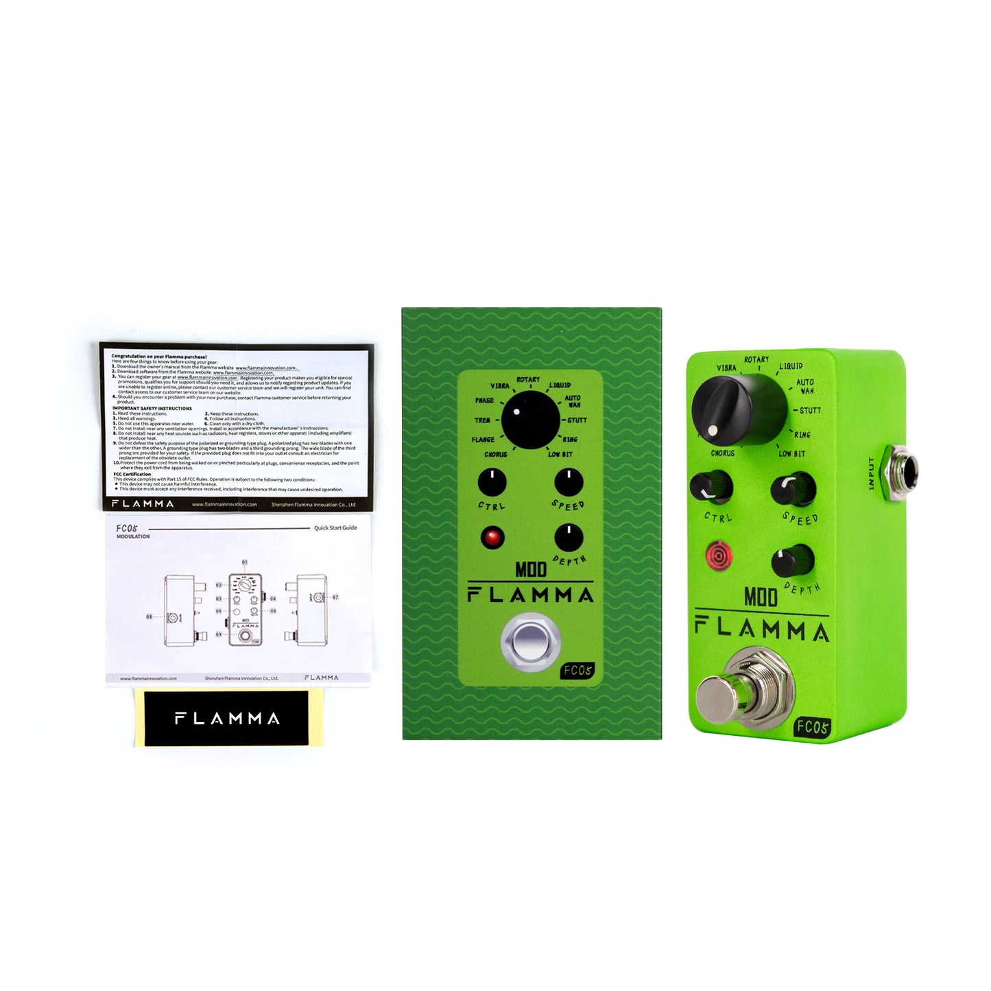 FLAMMA FC05 Modulation Multi Effects Pedal  Mod Guitar Pedal 11 Modes Chorus Flanger Phaser Tremolo Auto Wah