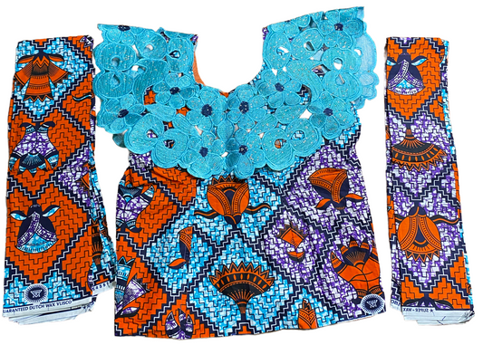 African women wax dresses 3 pieces top and bottom