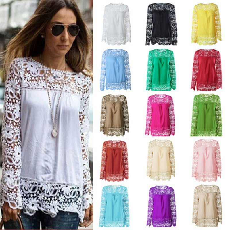 yvlvol plus size 7XL sexy lace blouse women for autum spring female tops shirt 2019 drop shipping