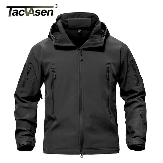 TACVASEN Army Camouflage Airsoft Jacket Men Military Tactical Jacket Winter Waterproof Softshell Jacket Windbreaker Hunt Clothes