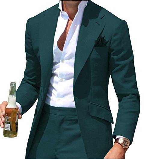 2020 Latest Design Mens Dinner Suit Groom Tuxedos Groomsmen Wedding Suits Blazer for men Trendy Green (jacket +Pants) terno