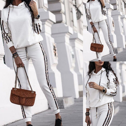 2020 Autumn Women's Fashion 2 Piece Set Tracksuit Long Sleeve Patchwork Top + Pants Jogging Suits Sportswear Sports Hot Suit