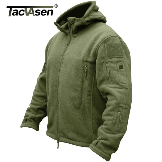 TACVASEN Winter Airsoft Military Jacket Men Fleece Tactical Jacket Thermal Hooded Jacket Coat Autumn Outerwear Mens Clothing 3XL