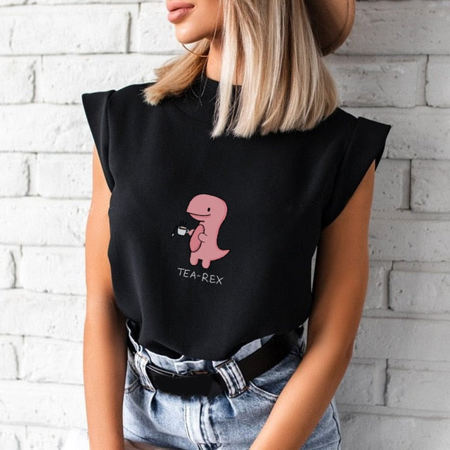 Women's Blouse Thin Abstract Art Rose Face Print O-Neck Short Sleeve White Female Casual Shirt Slim 2021 Summer Office Lady Tops