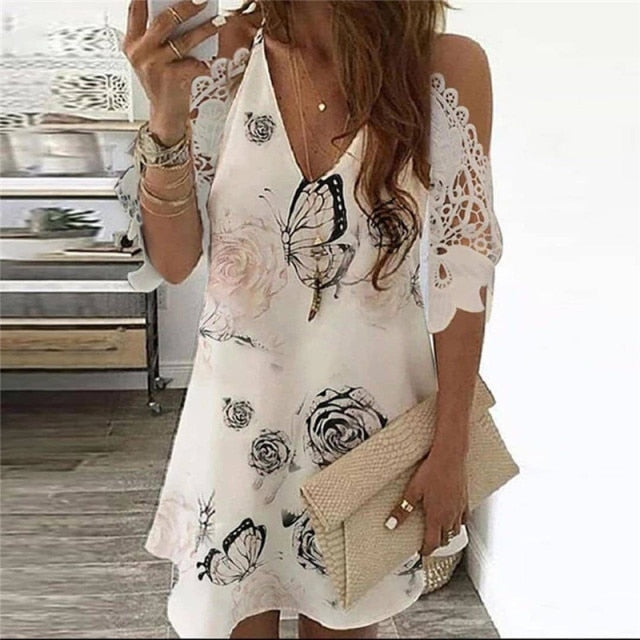 Off Shoulder Half Sleeve Blouse Women Shirt New Summer Party Ladies Tops Plus Size Bare Shoulders V Neck Lace Sexy Blouses