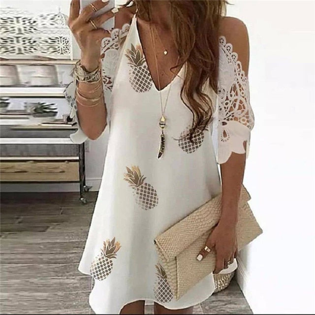 Off Shoulder Half Sleeve Blouse Women Shirt New Summer Party Ladies Tops Plus Size Bare Shoulders V Neck Lace Sexy Blouses