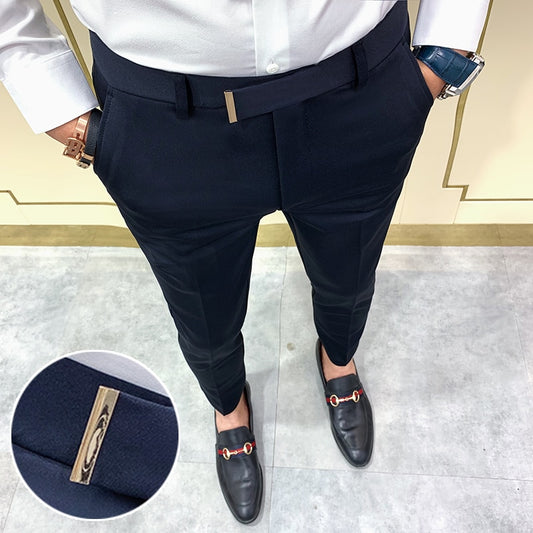 2021 Suit pants spring men's suit pants fashion casual Slim business suit pants men's wedding party work pants classic large 36