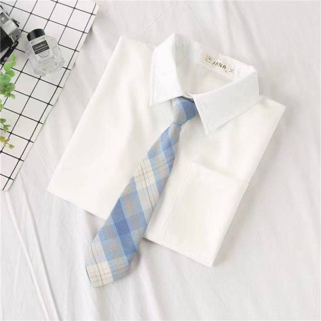 JMPRS White Women School Shirts Fashion JK Preppy Style Spring Japan Long Sleeve Girls Shirt Harajuku Necktie Ladies Tops 2021