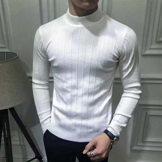 Korean Fashion Autumn Men Casual Vintage Style Sweater Winter Pullovers Sweaters