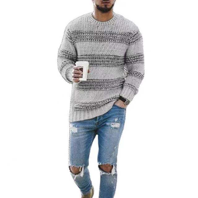 Korean Fashion Autumn Men Casual Vintage Style Sweater Winter Pullovers Sweaters