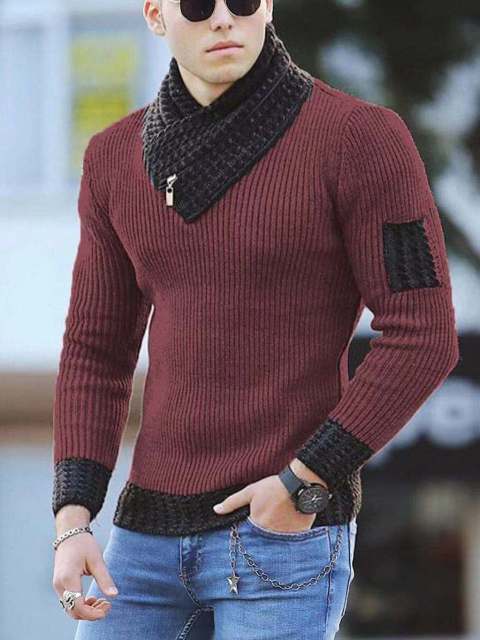 Korean Fashion Autumn Men Casual Vintage Style Sweater Winter Pullovers Sweaters