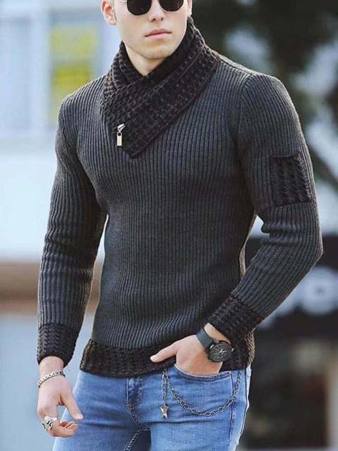 Korean Fashion Autumn Men Casual Vintage Style Sweater Winter Pullovers Sweaters